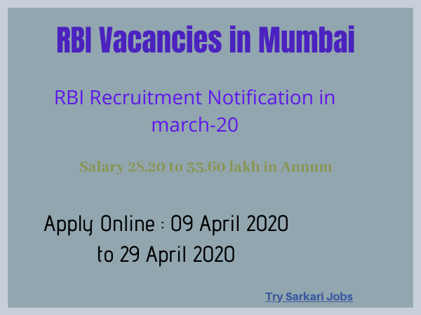 RBI Vacancies in Mumbai