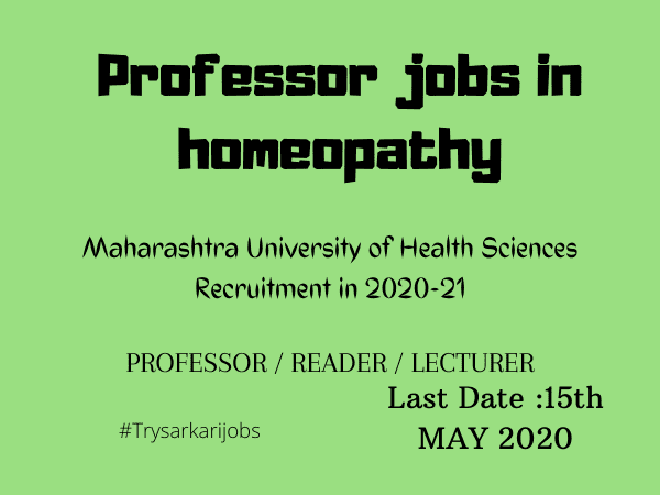 Professor jobs in homeopathy