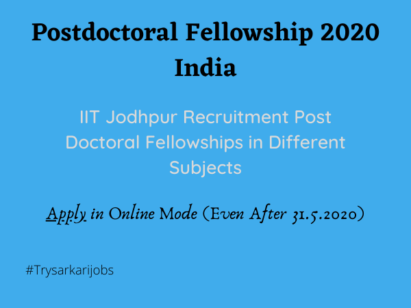 Postdoctoral Fellowship 2020 India