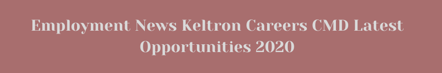 Employment News Keltron Careers