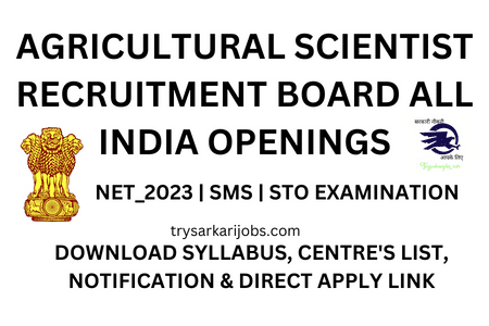 ASRB Recruitment 2023 Form | NET | STO | SMS