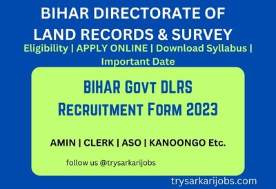 Bihar DLRS AMIN Apply Online 2023 | ASO | CLERK
