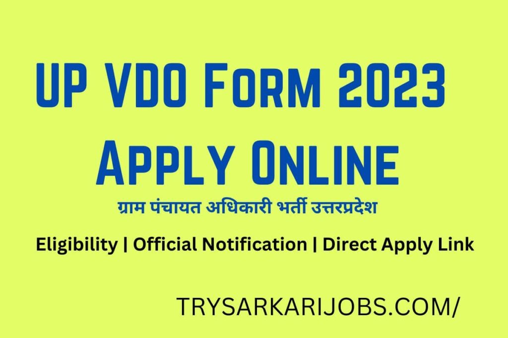 UPSSSC VDO Form 2023 in Hindi
