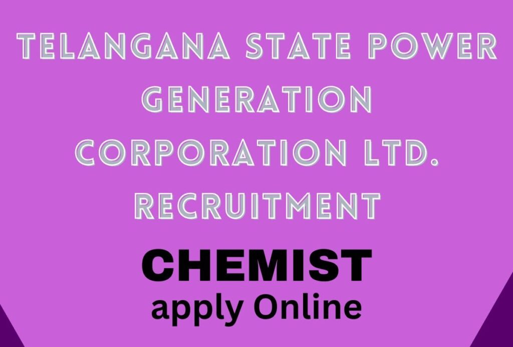 TSGENCO Chemist Recruitment 2023 Apply Online
