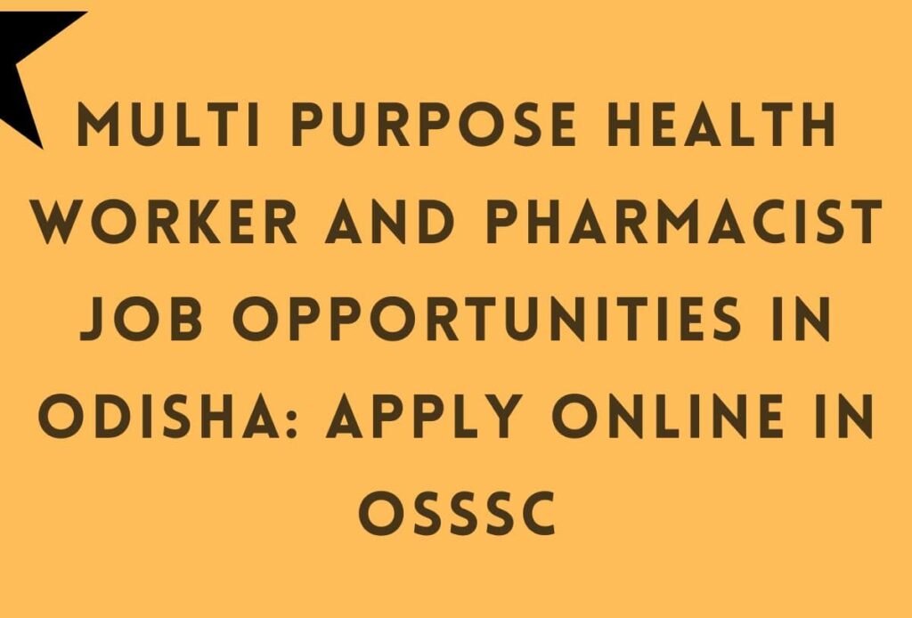 OSSSC Pharmacist Recruitment 2023 PDF NOTIFICATION