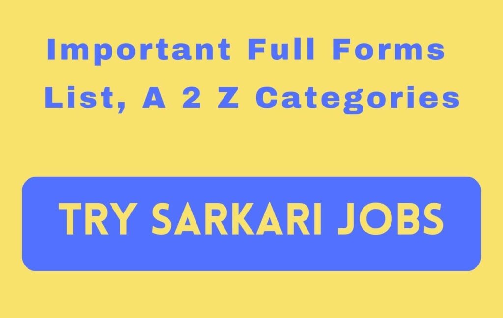 Important Full Form List a to z