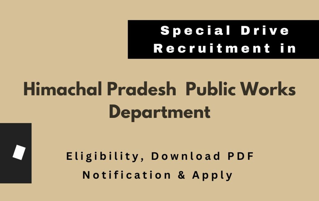 HPPWD Recruitment 2024 Notification pdf download