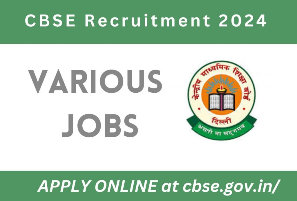 CBSE Job Vacancy 2024 Apply Online