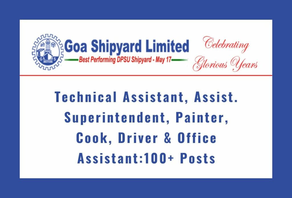 Goa Shipyard Job Vacancy 2024 notification pdf