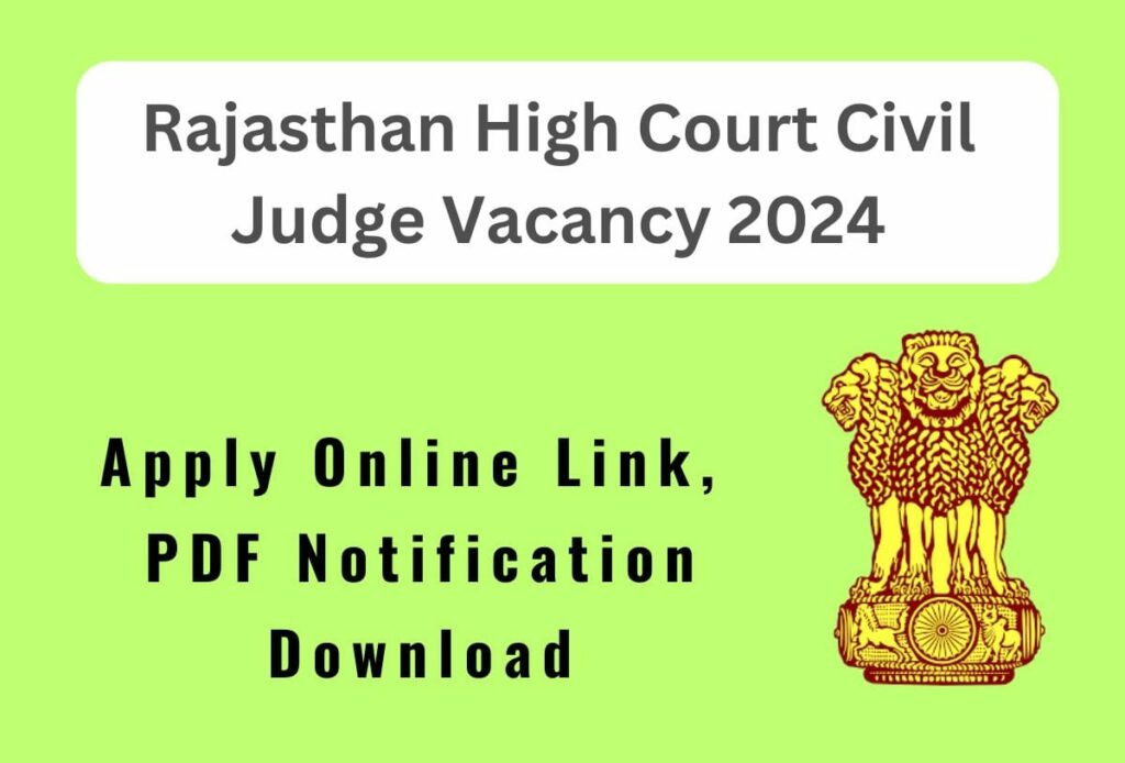 Rajasthan High Court Civil Judge 2024 Notification pdf
